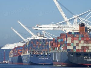 Free container ships and port